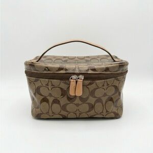 Coach Brown Signature Vanity Case - With COA
